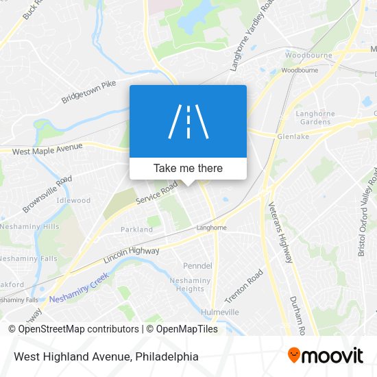 West Highland Avenue map