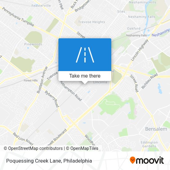 Poquessing Creek Lane map