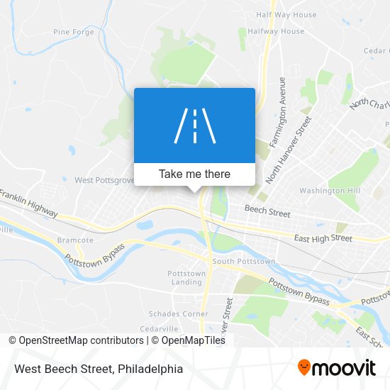 West Beech Street map