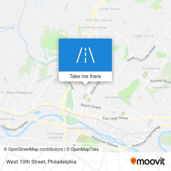 West 10th Street map