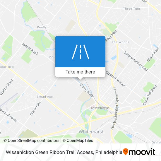 Mapa de Wissahickon Green Ribbon Trail Access