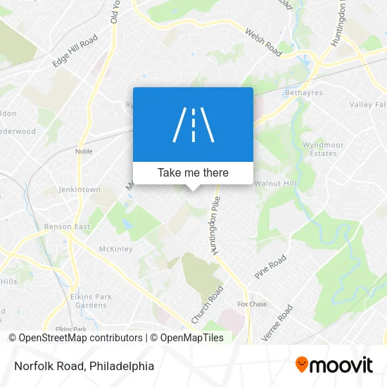 Norfolk Road map