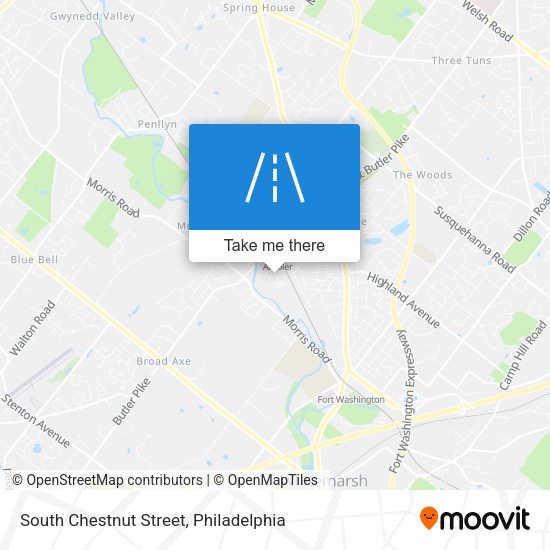 South Chestnut Street map