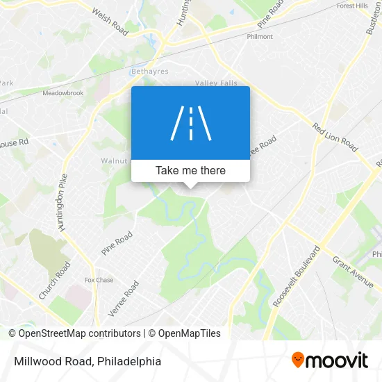 Millwood Road map