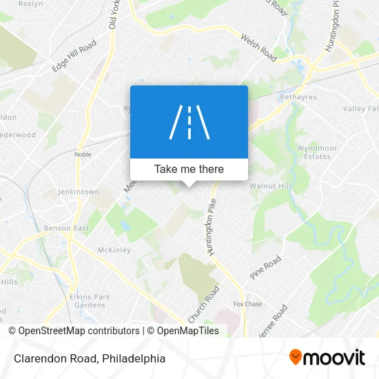 Clarendon Road map
