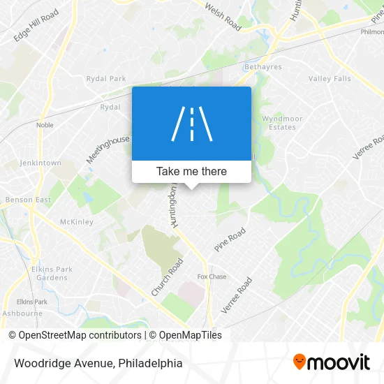 Woodridge Avenue map