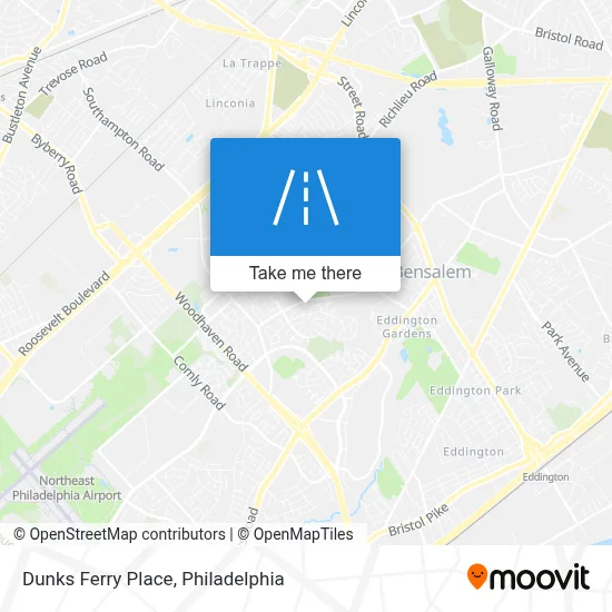 Dunks Ferry Place map