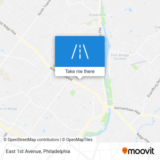 East 1st Avenue map