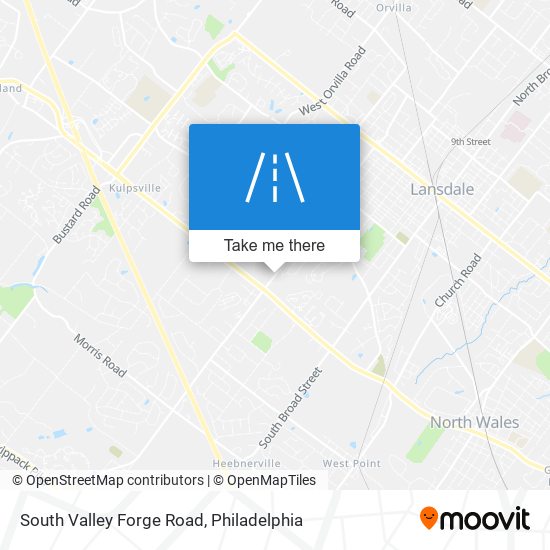 South Valley Forge Road map