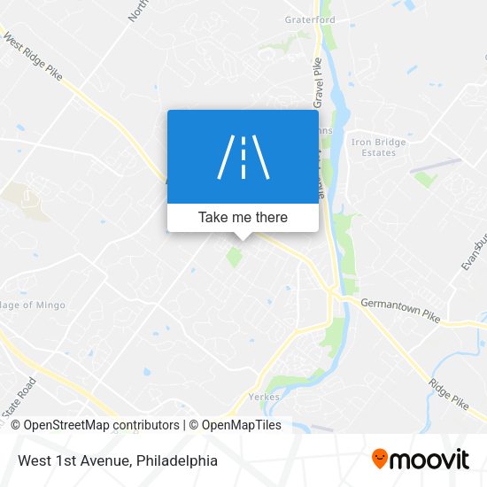 West 1st Avenue map