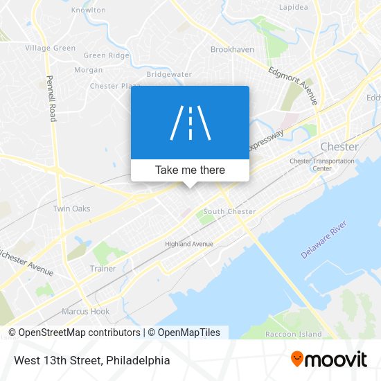 West 13th Street map