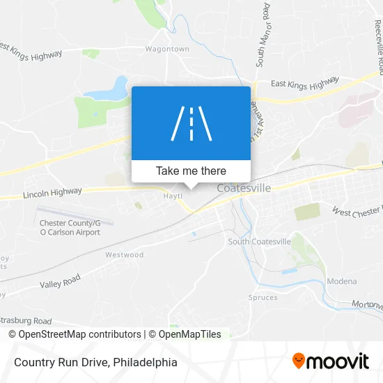 Country Run Drive map