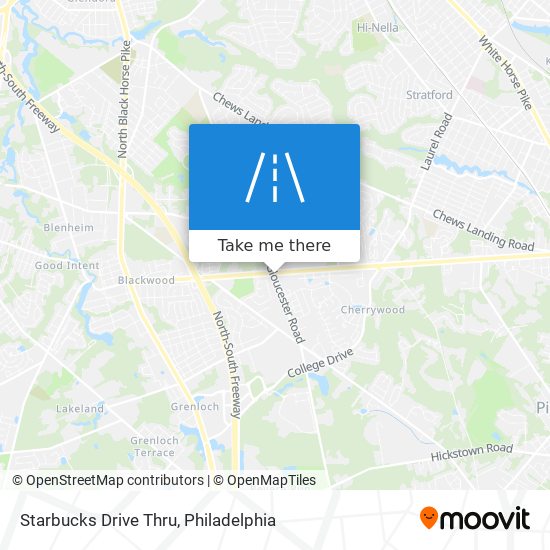 Mapa de Starbucks Drive Thru