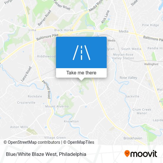Blue/White Blaze West map