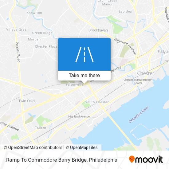 Ramp To Commodore Barry Bridge map