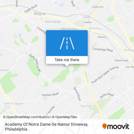 Academy Of Notre Dame De Namur Driveway map
