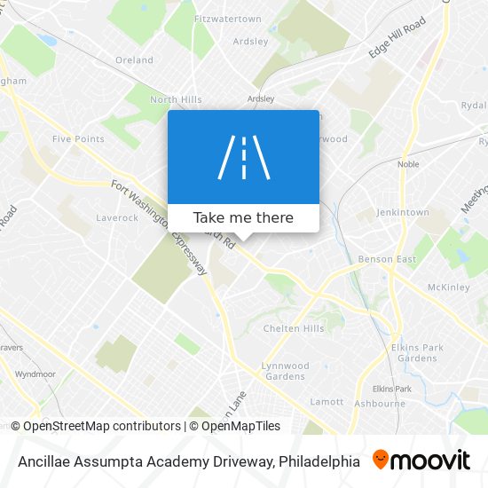 Ancillae Assumpta Academy Driveway map