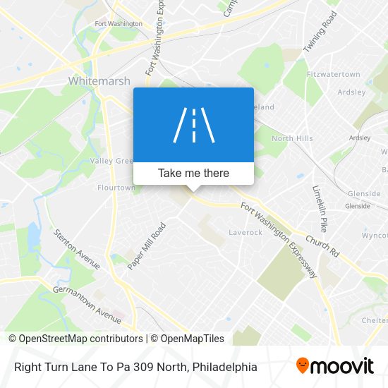 Right Turn Lane To Pa 309 North map