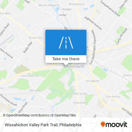 Mapa de Wissahickon Valley Park Trail