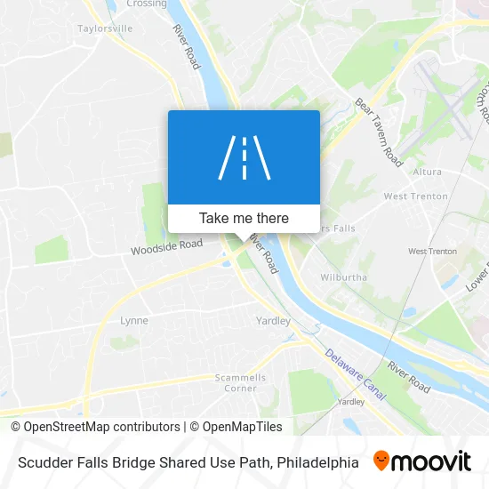 Scudder Falls Bridge Shared Use Path map