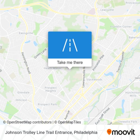 Mapa de Johnson Trolley Line Trail Entrance
