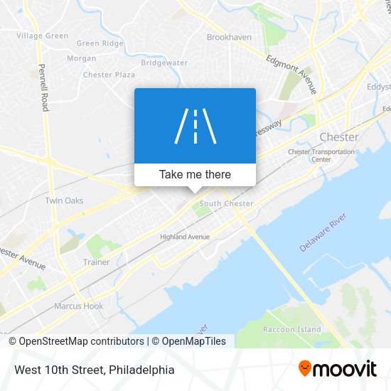 West 10th Street map