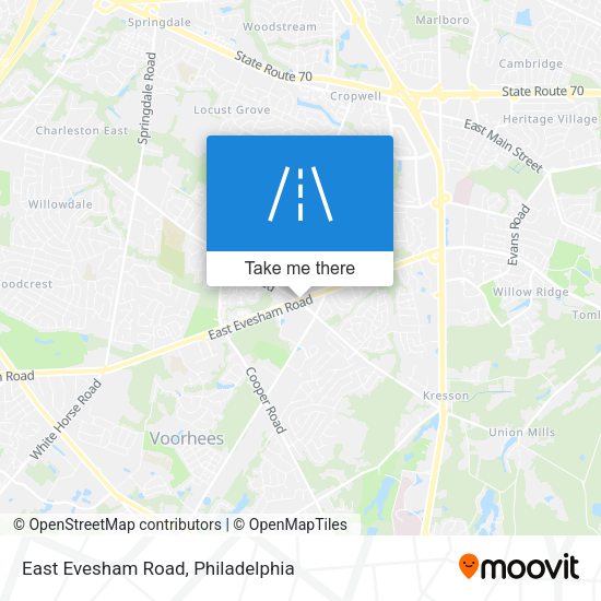 East Evesham Road map