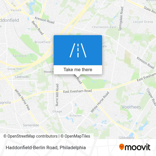 Haddonfield-Berlin Road map