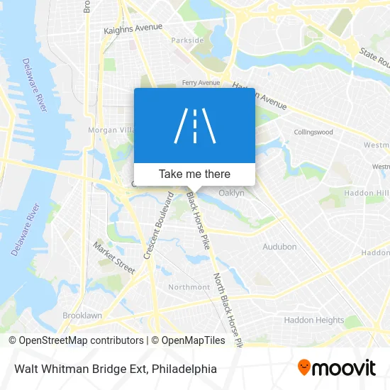 Walt Whitman Bridge Ext map