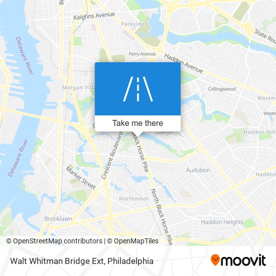 Walt Whitman Bridge Ext map