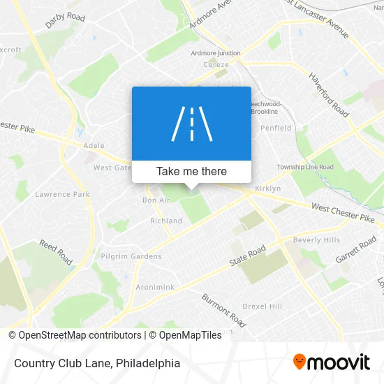 Country Club Lane map