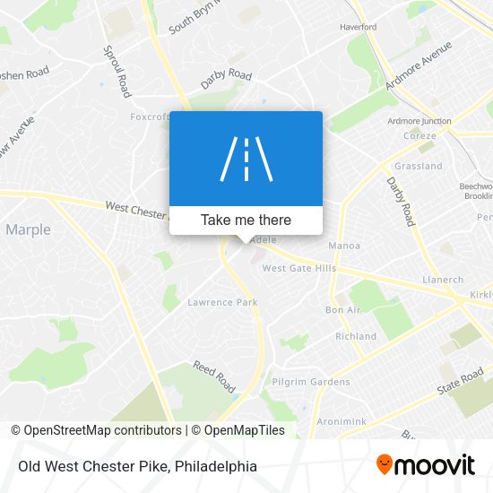 Old West Chester Pike map