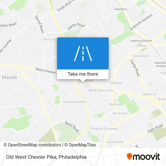 Old West Chester Pike map