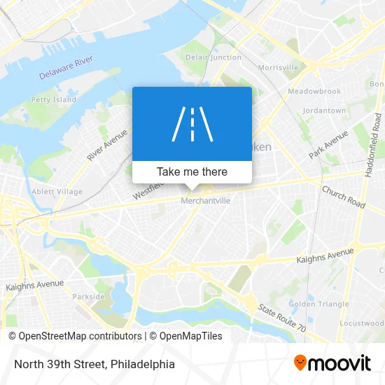 North 39th Street map