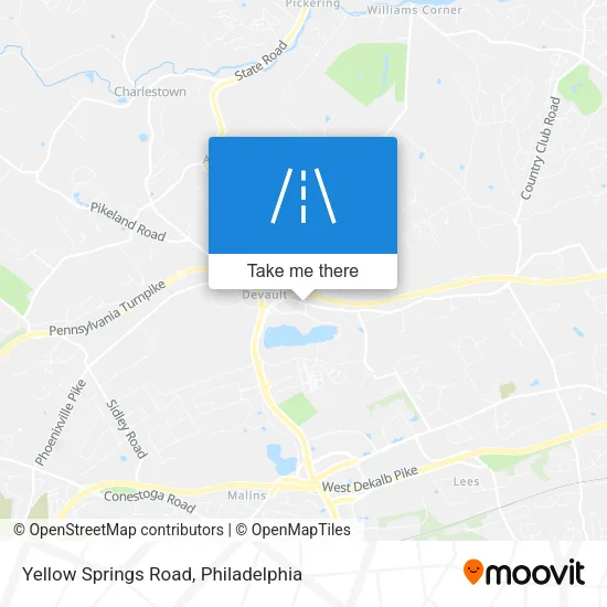 Yellow Springs Road map