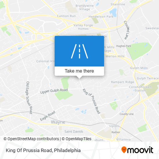 King Of Prussia Road map