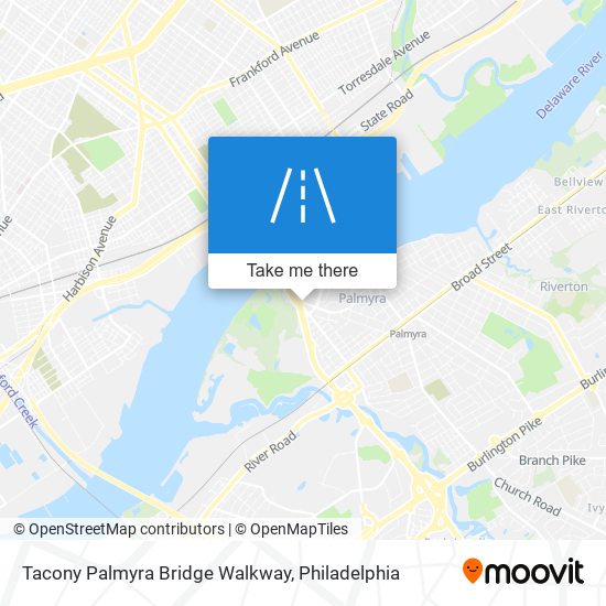 Mapa de Tacony Palmyra Bridge Walkway