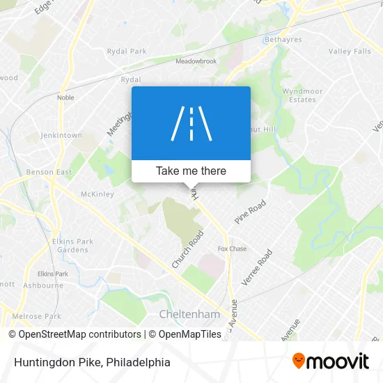 Huntingdon Pike map