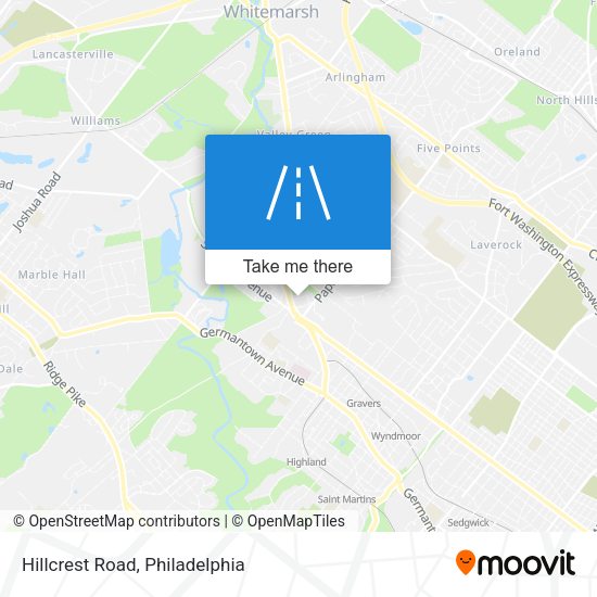 Hillcrest Road map