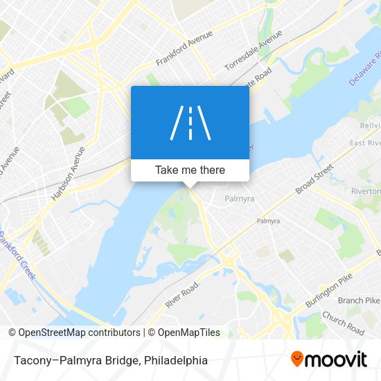 Tacony–Palmyra Bridge map