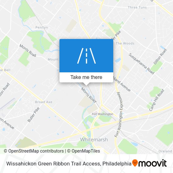 Mapa de Wissahickon Green Ribbon Trail Access