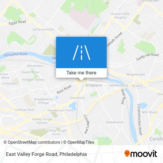 East Valley Forge Road map