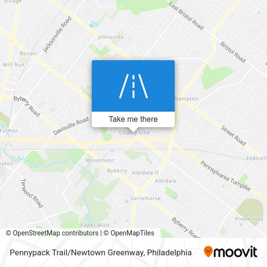 Pennypack Trail / Newtown Greenway map