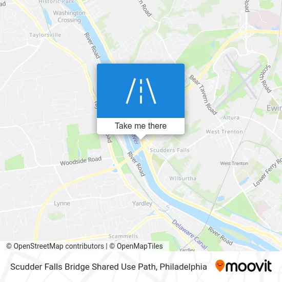 Scudder Falls Bridge Shared Use Path map