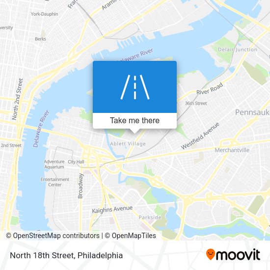 North 18th Street map