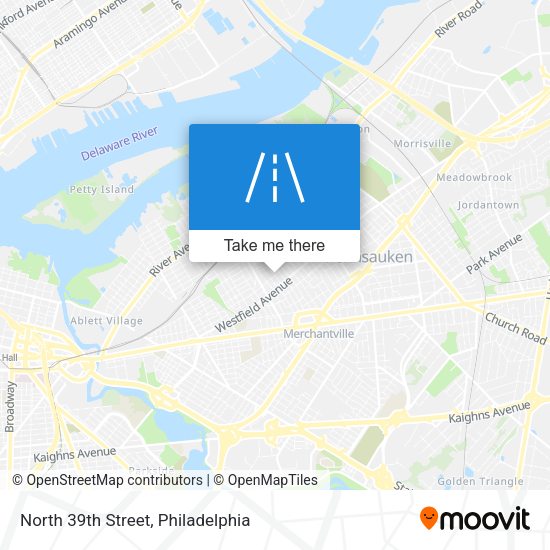 North 39th Street map