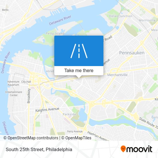 South 25th Street map
