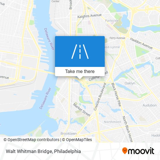 Walt Whitman Bridge map