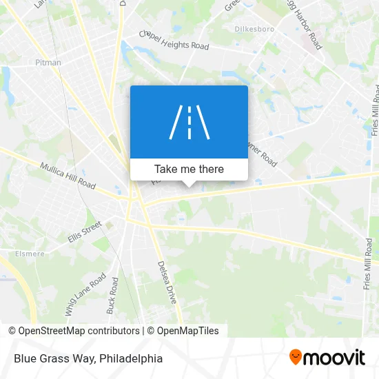 Blue Grass Way map