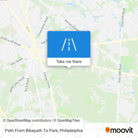 Path From Bikepath To Park map